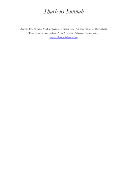 شرح السنة ( بولندي )