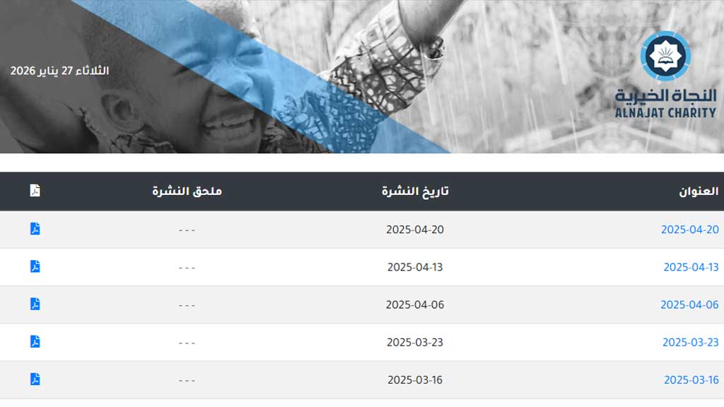 نشرة أخبار العمل الخيري 1